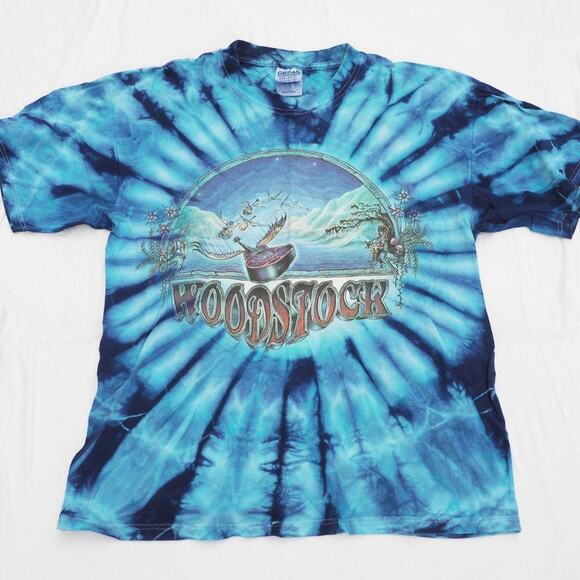 1994 Woodstock Double Sided Tour Dead Shirt Size L Dubois Tie Dye Vtg Guitars